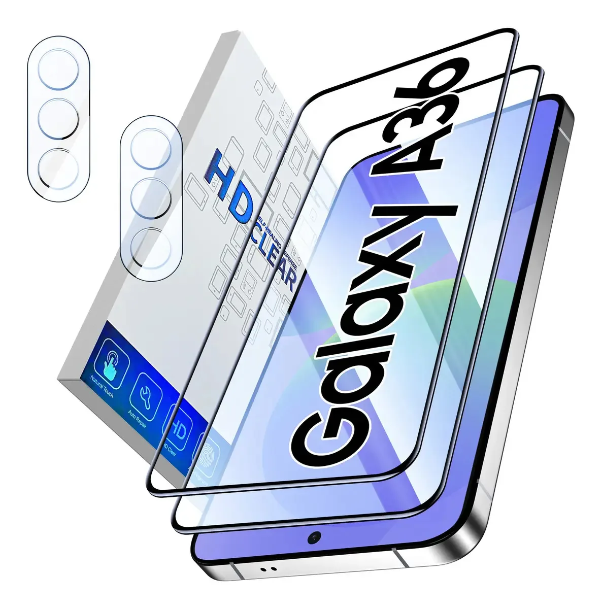 Película protetora com 2 lentes e 2 mícrons para Samsung Galaxy A36