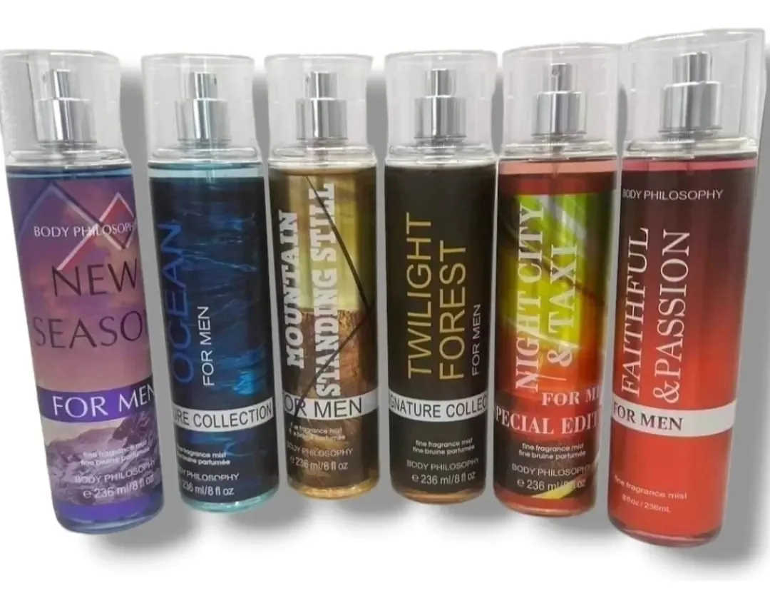 12 perfumes corporais Caballero, loção masculina Body Mist