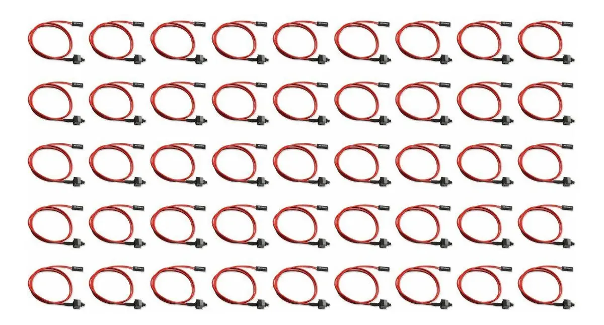 50x Botão Power Sw Reset On Off Interruptor Mineração Rig Cor Preto e Vermelho
