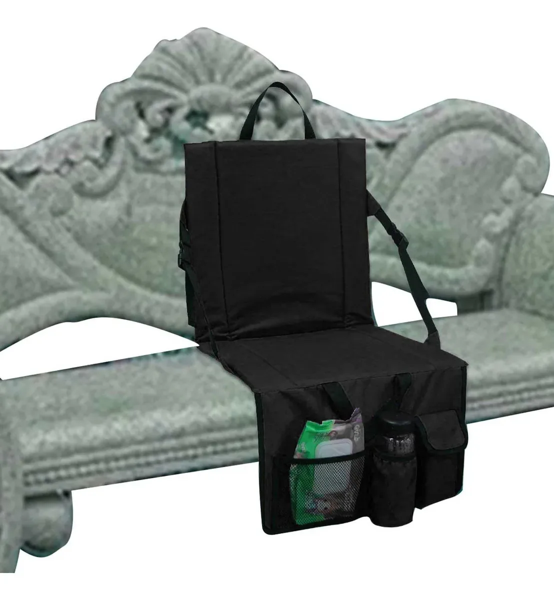 Almofada de Assento Baok para Arquibancadas, Assento de Estádio Grosso com Encosto e 4 Bolsos - Almofada de Assento Portátil para Caiaque, Barco, Acampamento, Eventos Esportivos, Viagem