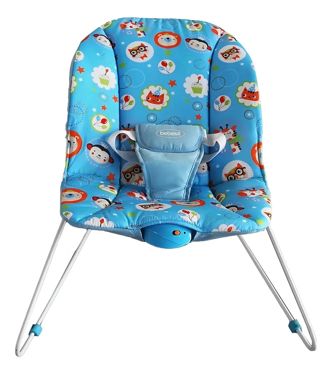 Cadeira de balanço para bebês Bebesit Safari azul