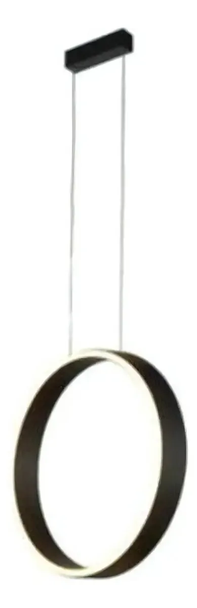 Pendente Preto Led Integrado 42w Luz Quente