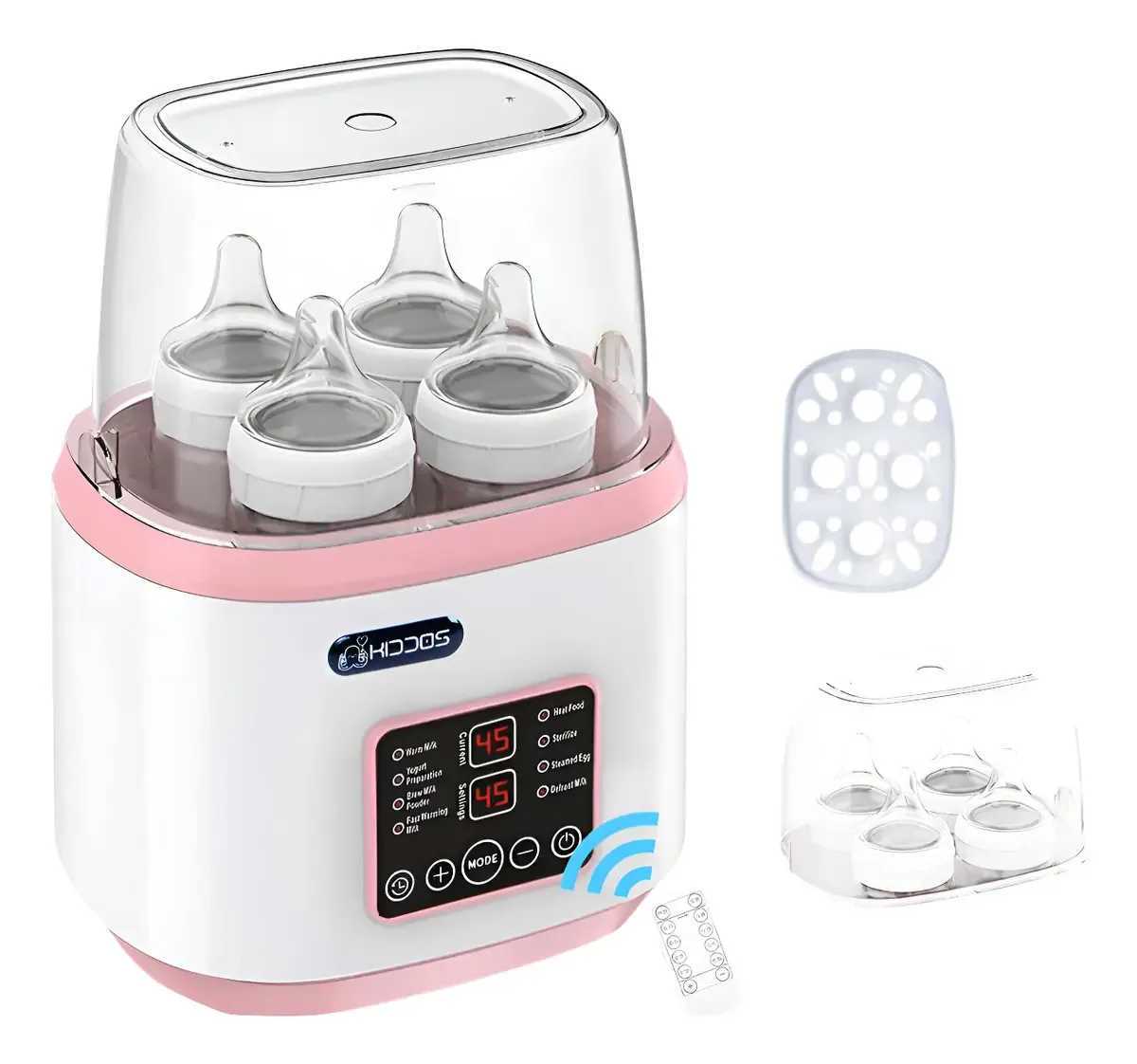 Esterilizador Aquecedor de Mamadeiras 8 em 1 Seguro Rosa