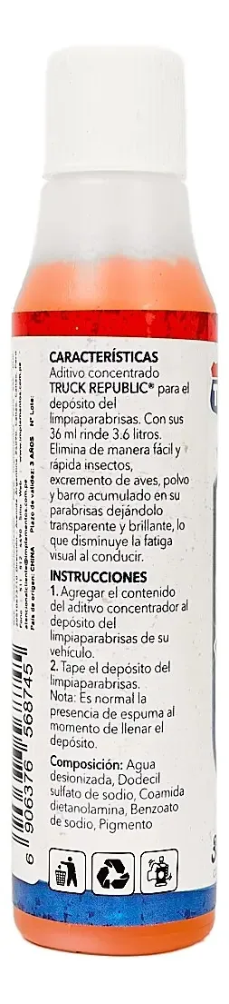Aditivo de limpeza de pára-brisas 36ml