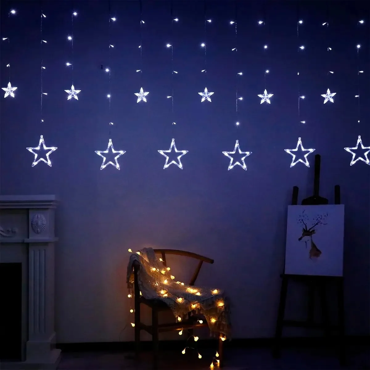 Luzes de Natal Luzes de coroa de LED Cachoeiras de Natal Arcashopping Luzes LED de cascata Luzes de cachoeira Luzes externas Star Garlands Luzes de Natal LED Luzes de Natal ao ar livre