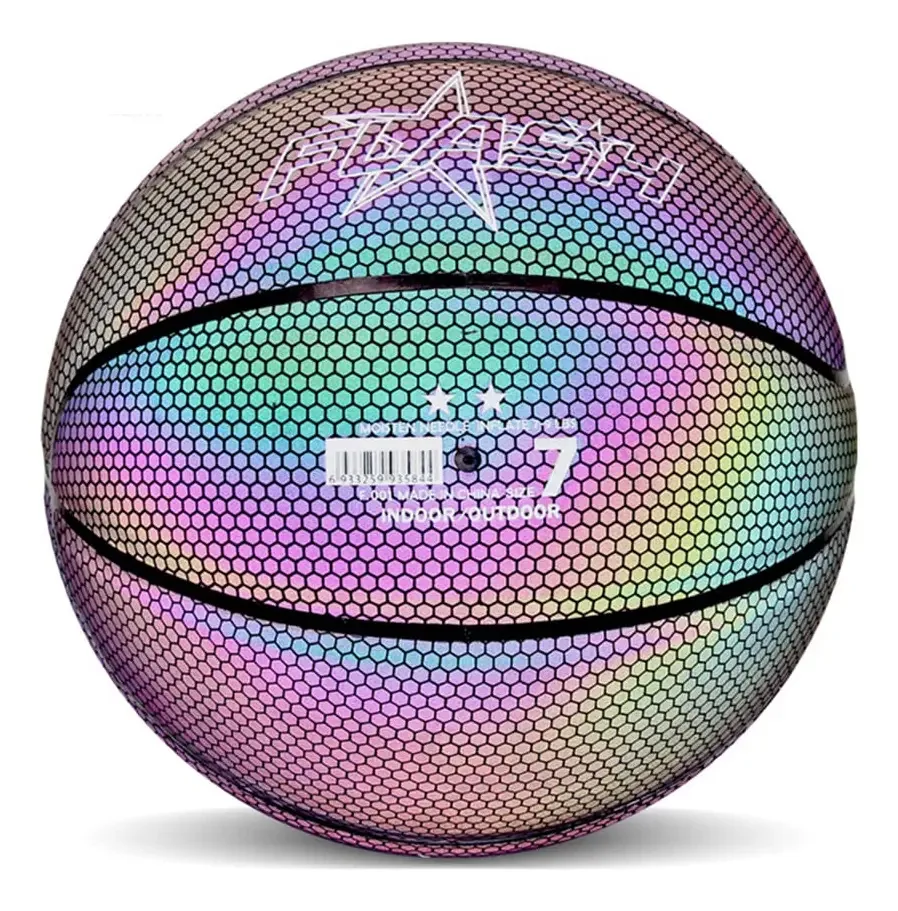 Dedaiby Brilho de Basquete Noturno | Basquete que Brilha no Escuro | Basquete Flash Preto Tamanho 7 (29,5), Bola de Basquete Luminosa para Jogos Noturnos, Brinquedos de