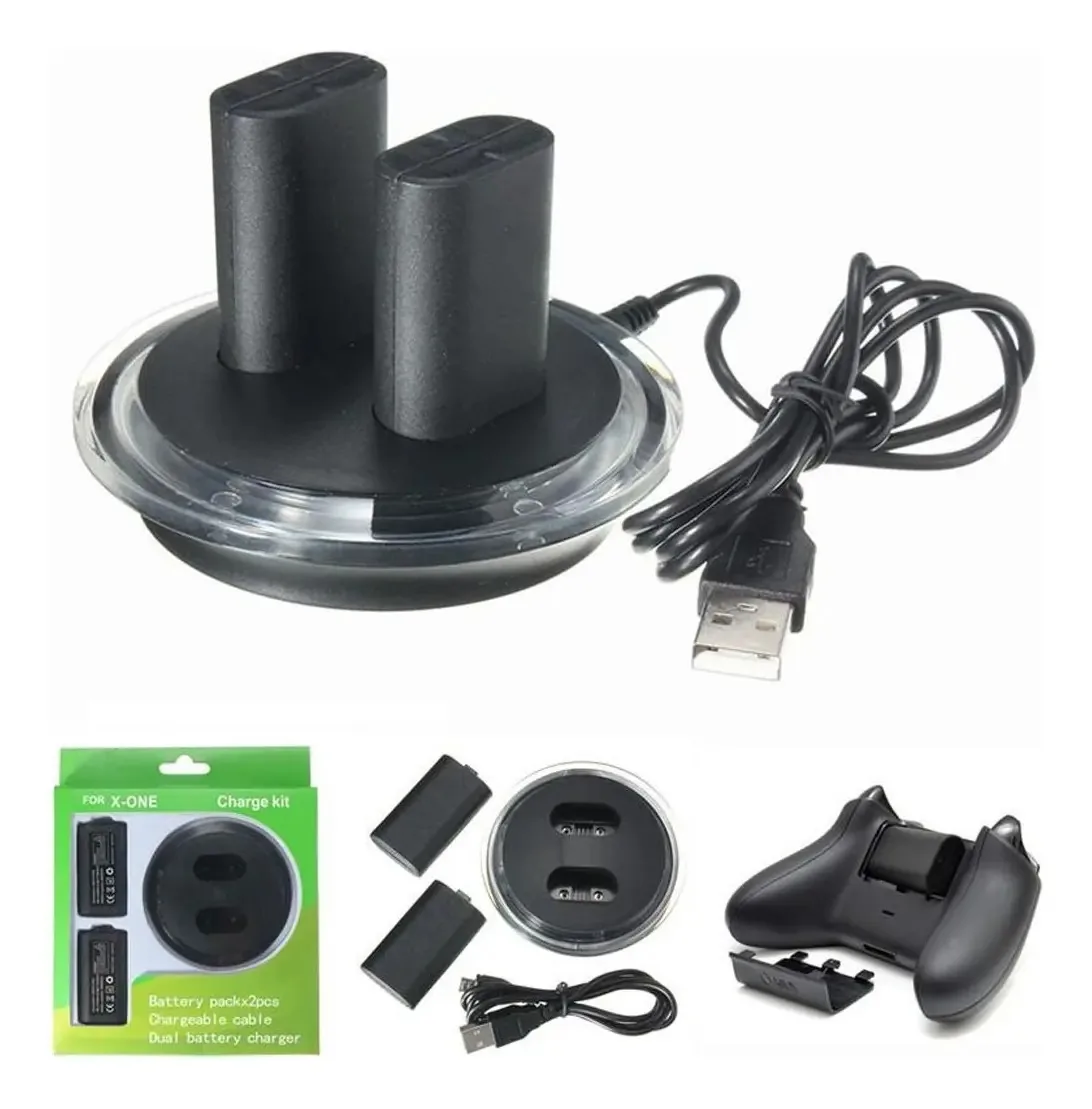 Base Carregadora Dupla Mundojc com 2 Baterias USB para Xbox One