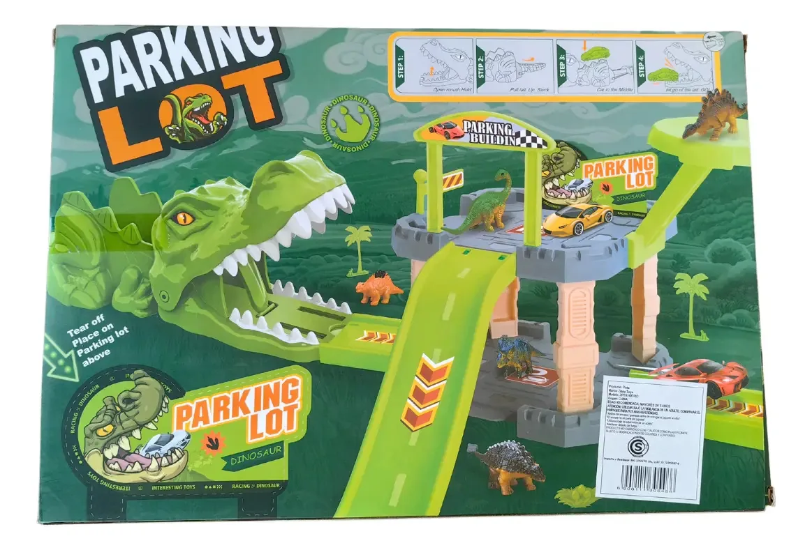 Lançador e acessórios Dino Parking de 1 nível | Zippy Toys