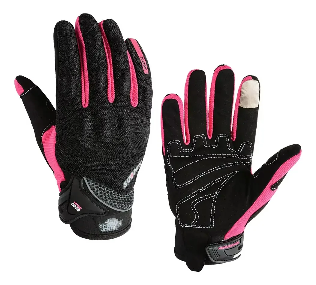 Luvas para motocicleta Suomy, cor têxtil, rosa, tamanho S, tamanho M