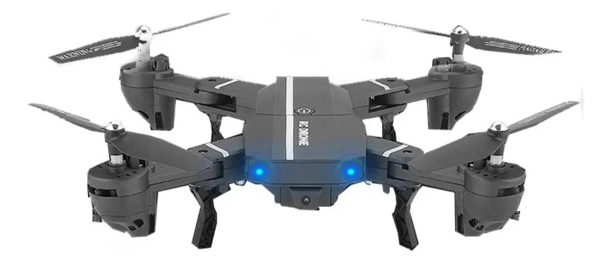 Drone inteligente com câmera HD dobrável, luzes LED e controle, cor: preto