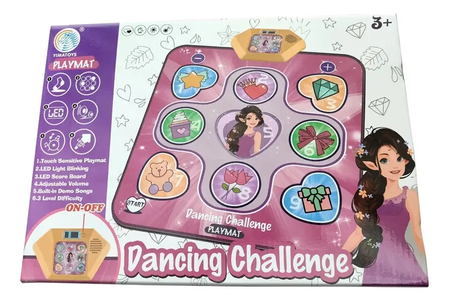 Tapete de dança infantil com luzes e sons