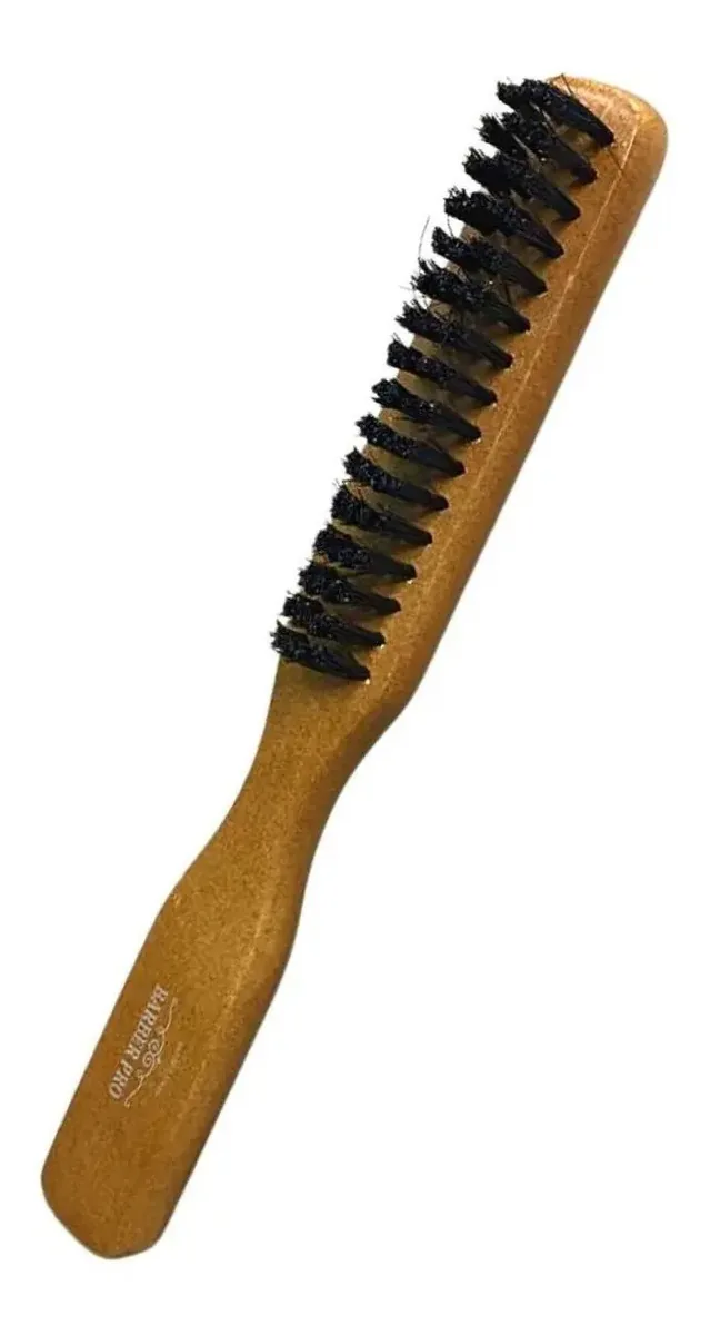 Escova Para Cabelo E Barba De Madeira Barber Profissional