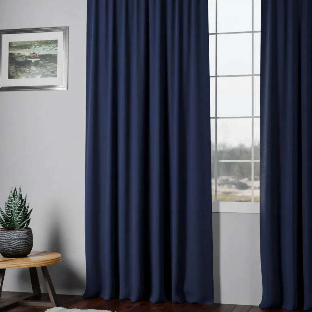 Cortinas têxteis Blackout Living 130x210 2 panos azuis