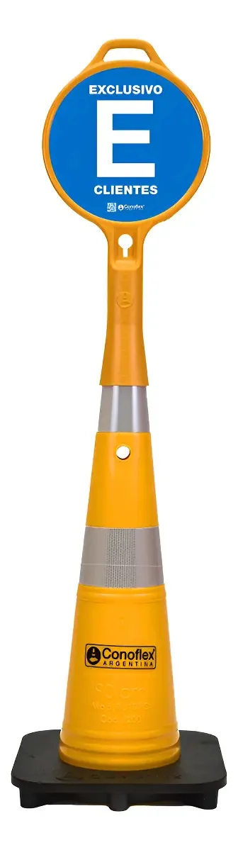 Cone de segurança com assinatura exclusiva do cliente - Conoflex - Cor: amarelo