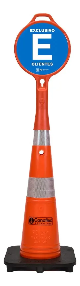Cone de segurança com assinatura exclusiva do cliente - Conoflex - Laranja