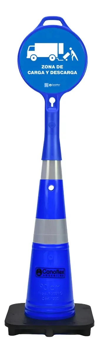 Cone de segurança Conoflex Blue com sinal de carga e descarga