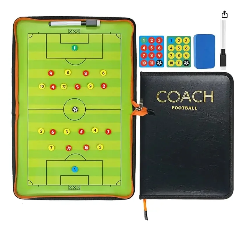 Tabuleiro de futebol tático e estojo, cor preta