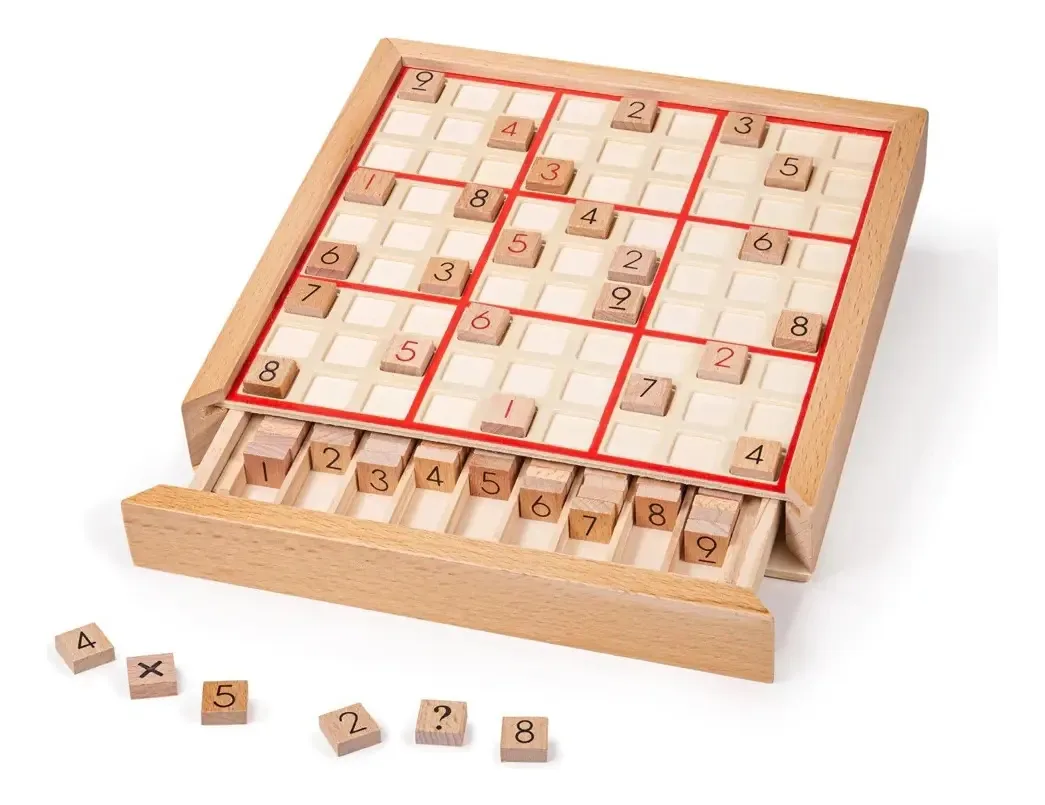 Tabuleiro de Sudoku de madeira com lascas | Bigjigs Toys