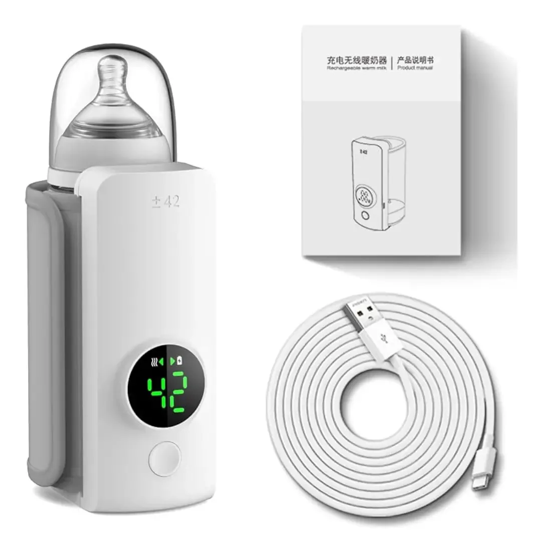 Aquecedor de bebê portátil USB recarregável sem fio cinza