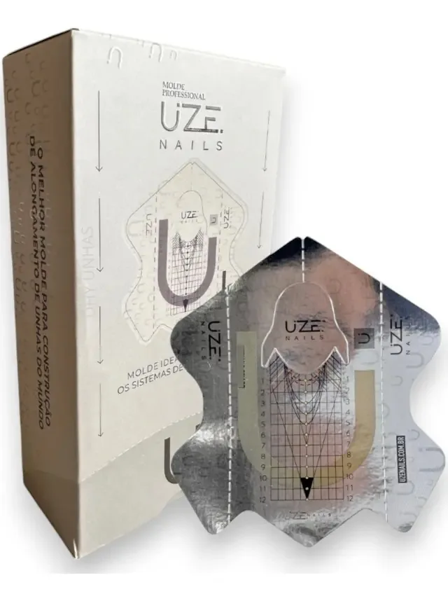 Molde Tecnológico Uze Nails Autoadesivo Unhas 300un Prateado
