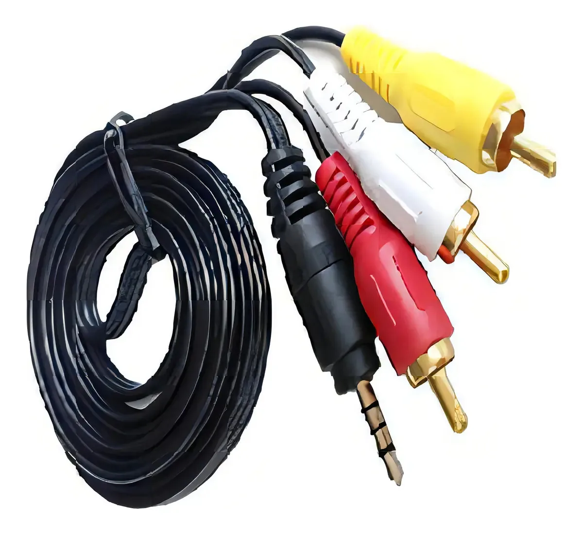 Kit 10 Cabos P2 RCA 1.5m Preto Áudio Vídeo