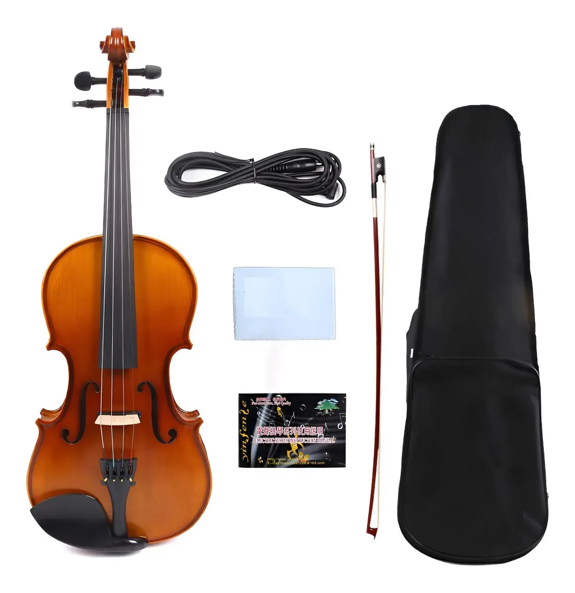 Viola elétrica acústica de 4 cordas Vetimobato 16 Pu. Cor Marrom