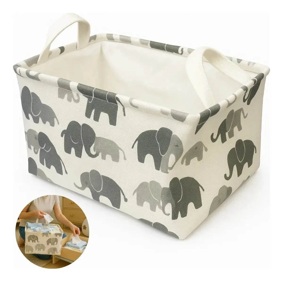 Cesto de roupas dobrável Cesto de roupa suja infantil 35x26 cm cinza Lisa A2503-258 Irish Home
