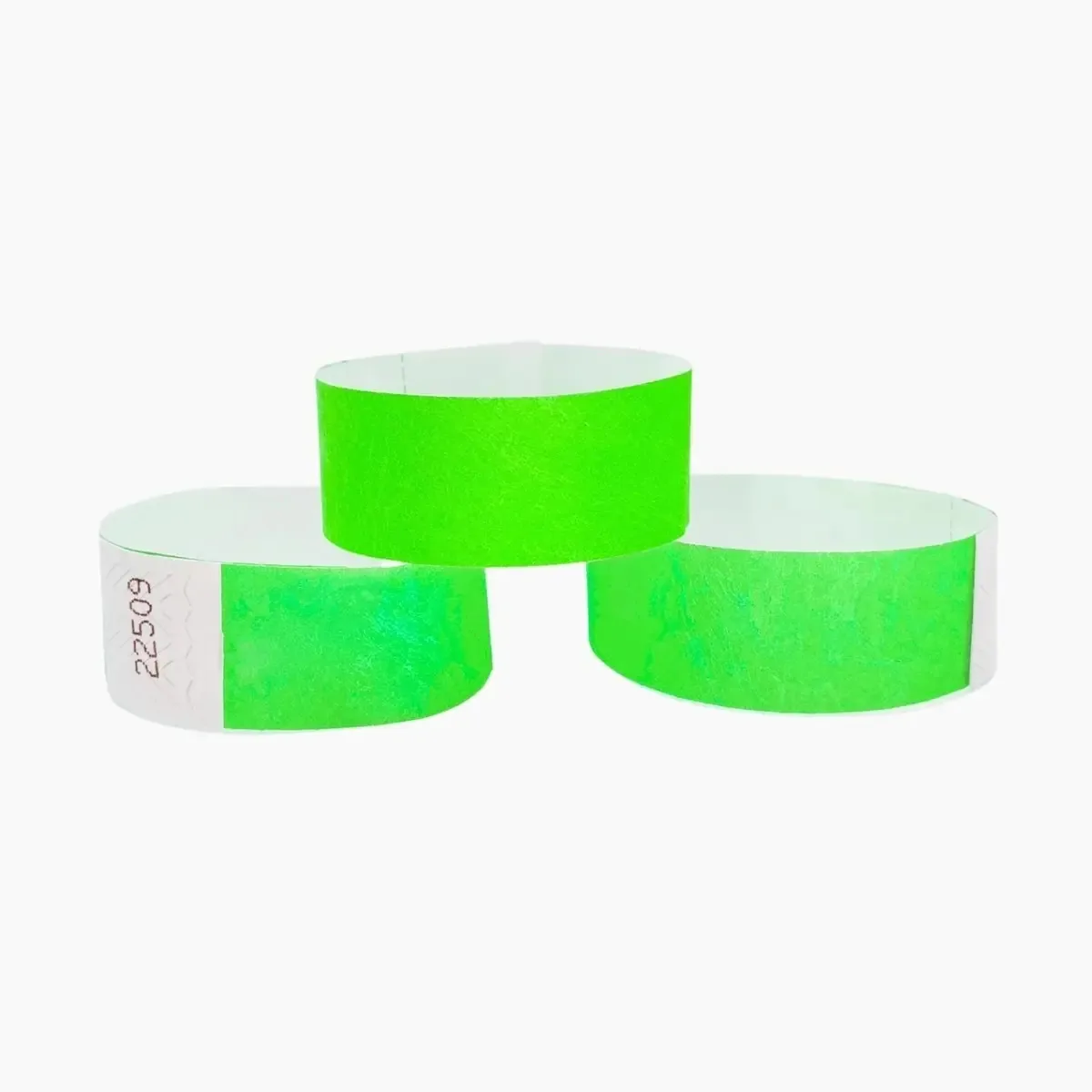 Pulseiras de Papel Tyvek 1'' Cores Neon | 1000 Pulseiras Cor Neon Verde