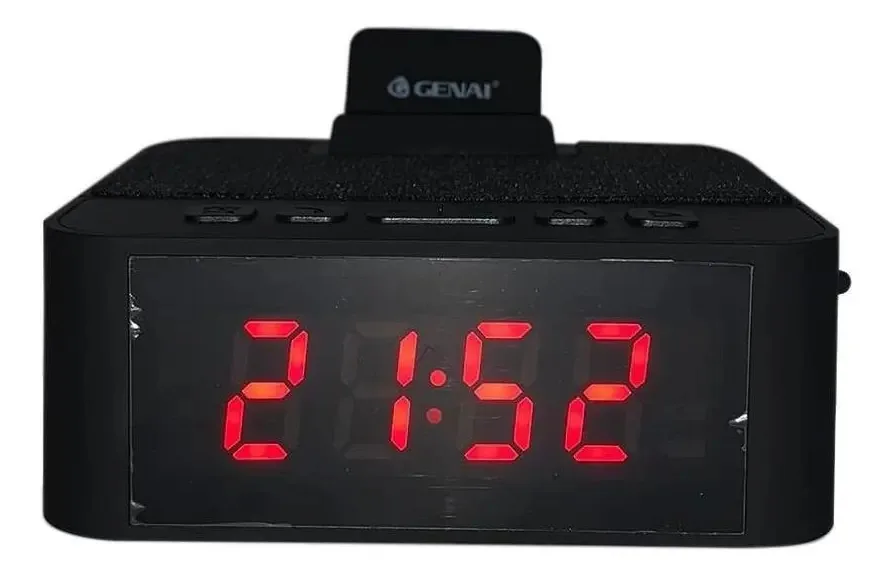 Caixa De Som Rádio Relógio Despertador Bluetooth Mp3 Usb Sd
