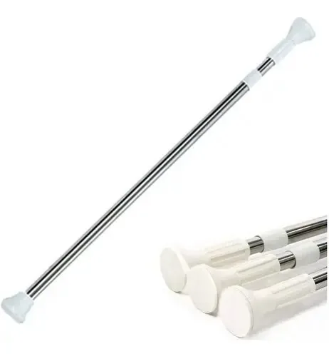 Cortina de barra extensível de 140-260 cm Cortina de aço cromado branco