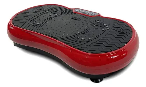 Plataforma vibratória oscilante com faixas elásticas vermelhas