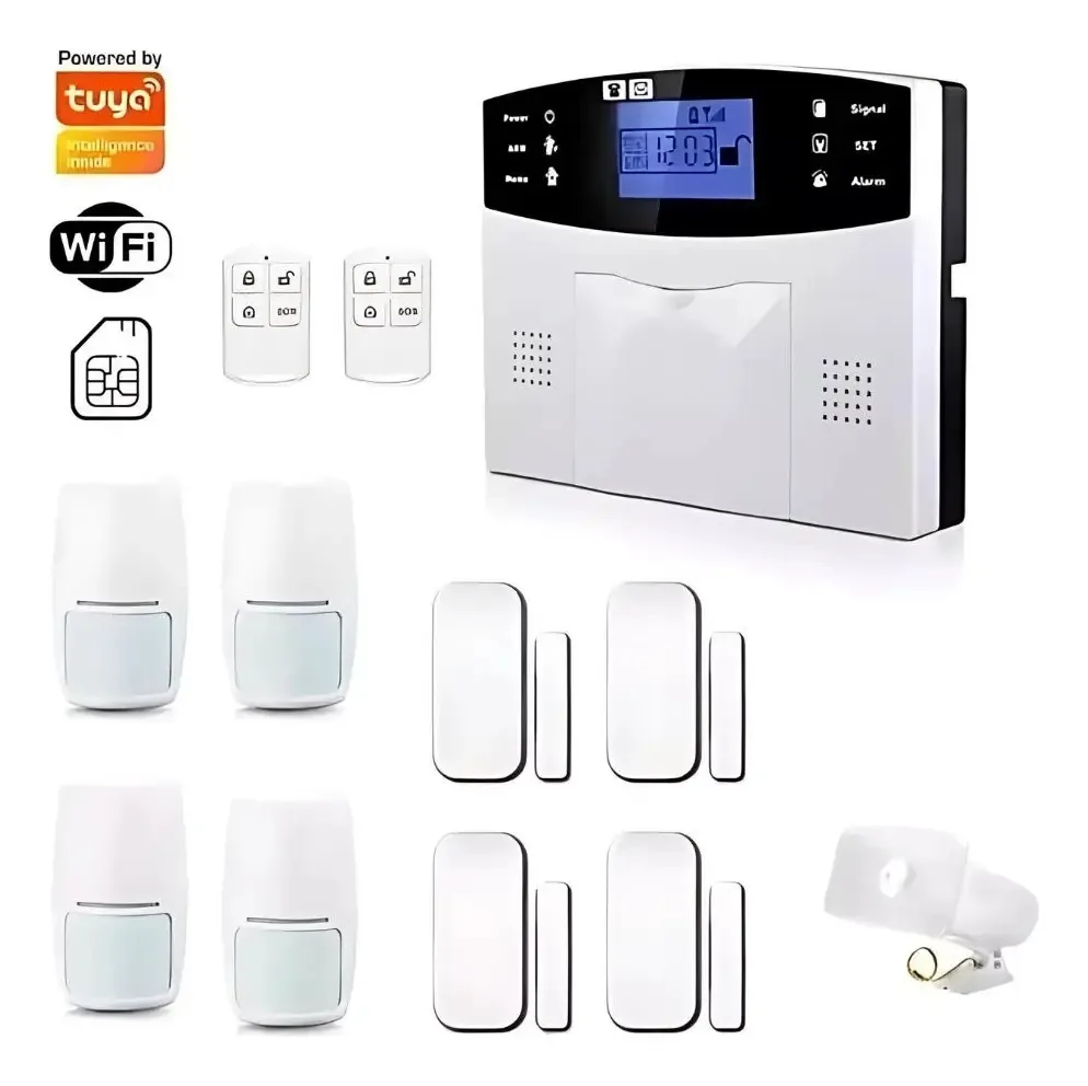 Kit de alarme doméstico e comercial Wifi Gsm 8 Sensores (recomendado)