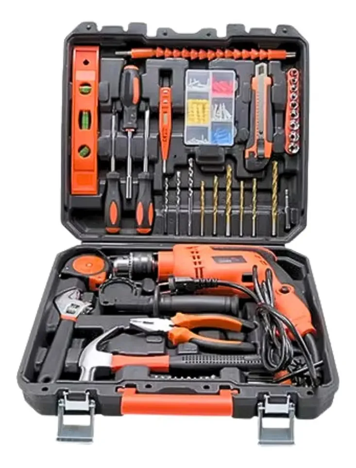 Conjunto de ferramentas elétricas manuais, mala de 51 peças, preto
