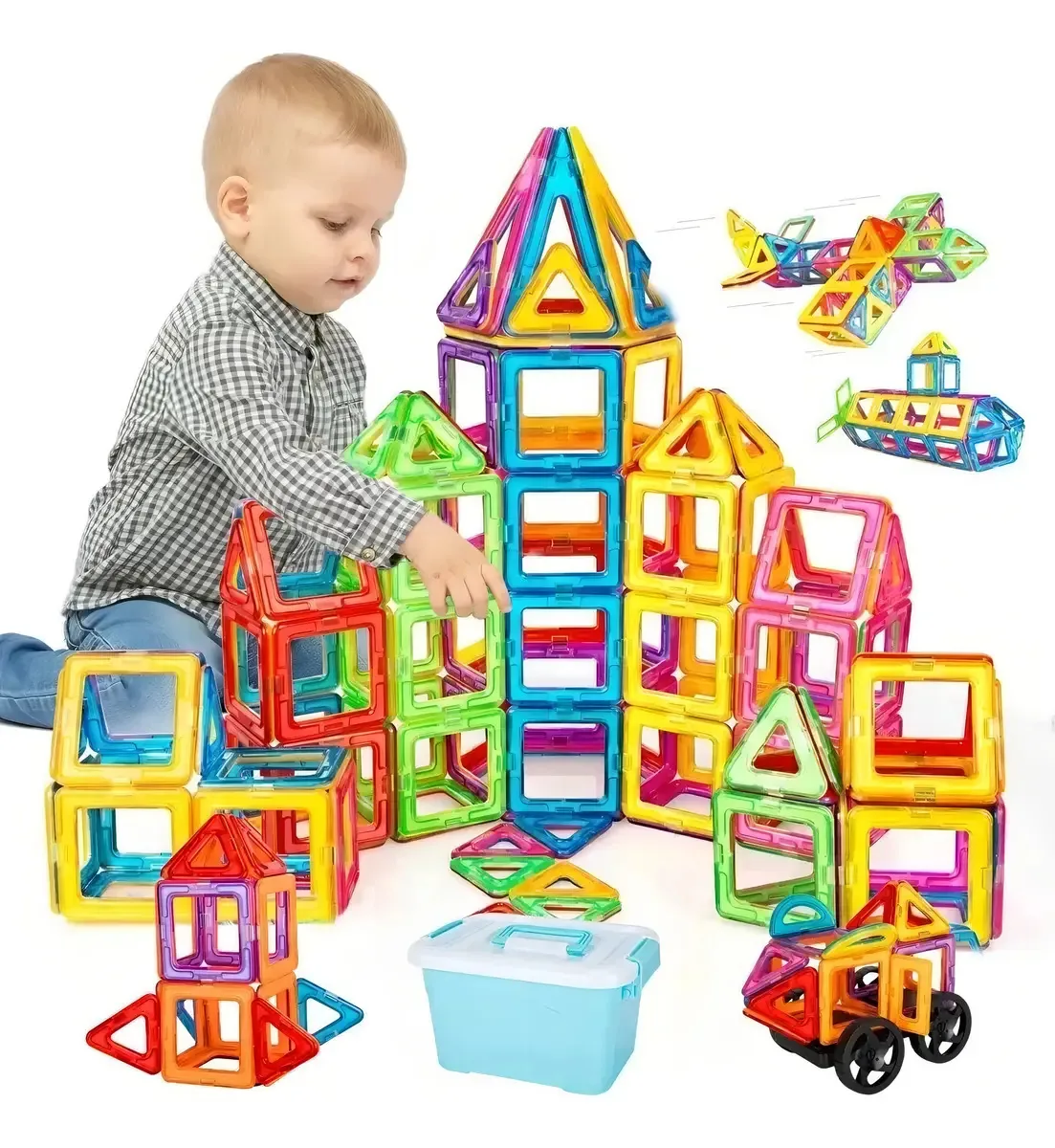 52 peças de brinquedos magnéticos para blocos de construção