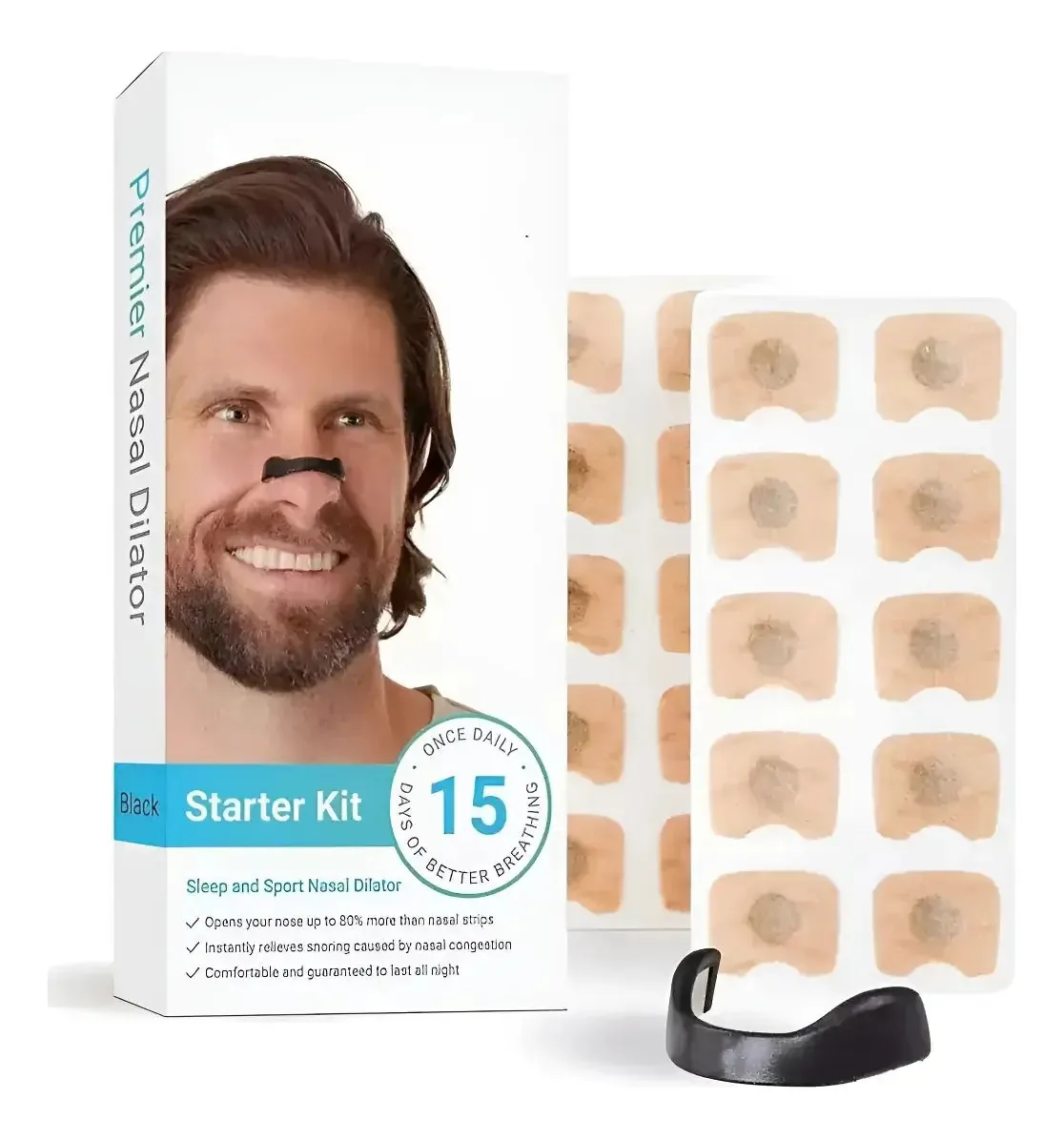 Compre o kit de expansão respiratória Ehome Bag: dilatadores respiratórios nasais pretos