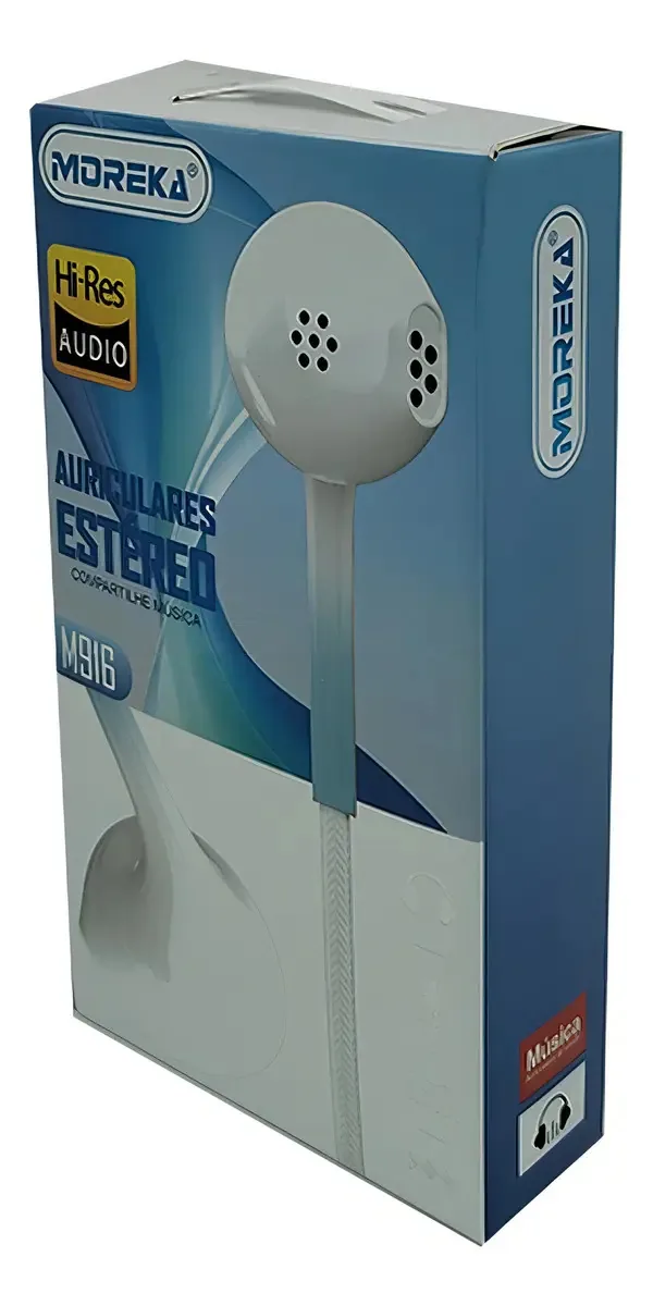 Cabo de ouvido interno de 3,5 mm Fones de ouvido com fio viva-voz de 1,2 m, cor azul