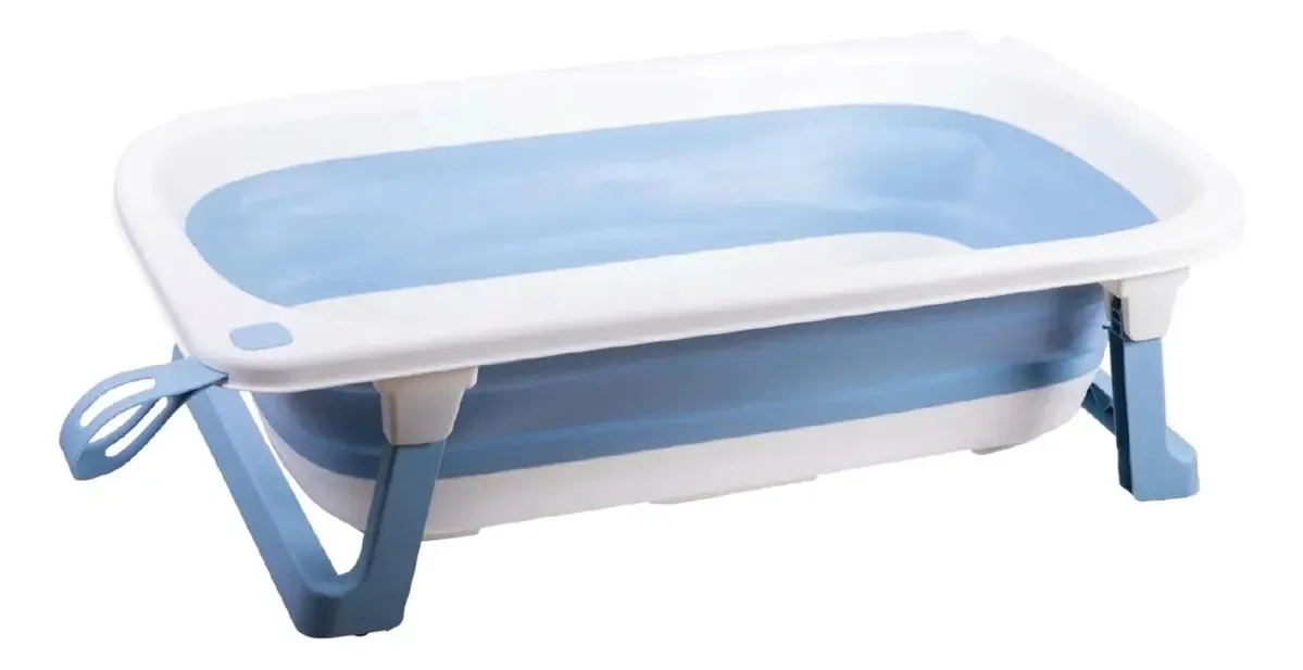 Banheira para bebês e bebês Banheira de chuveiro dobrável 73 cm, cor azul claro