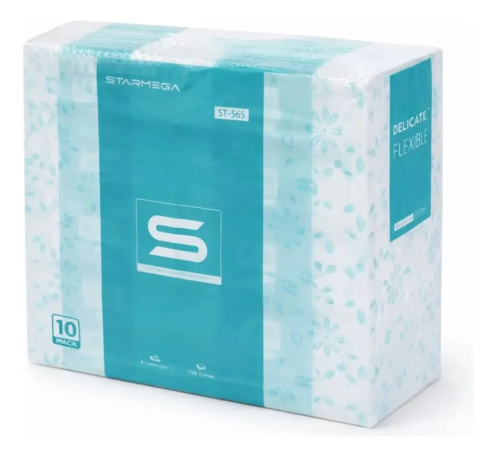 Fardo Kit 10 Lenço Papel Toalha Com 4 Camadas 320 Folhas Cor Branco