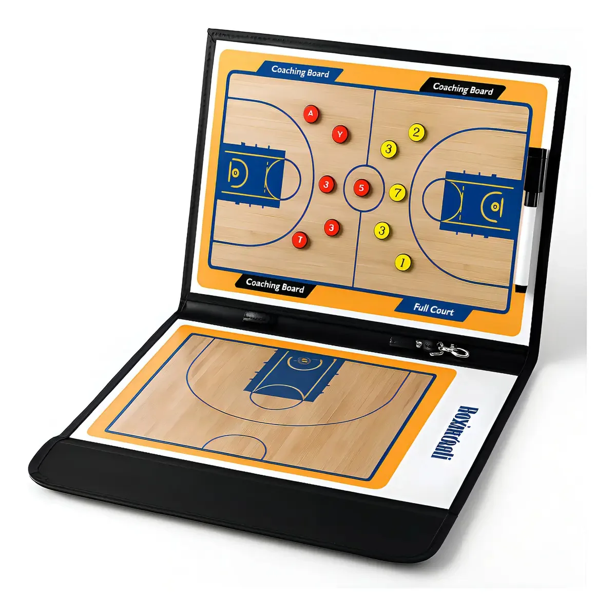 Prancheta Tática Magnética Penta Basquete Coach Couro Sintético Preto