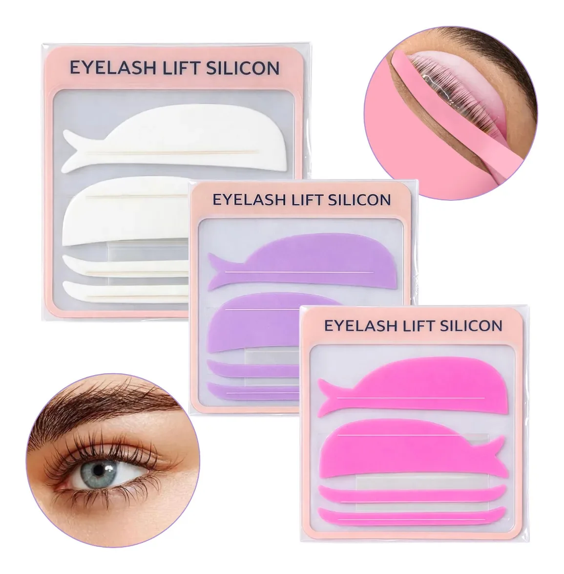 Fitas de silicone flexíveis para elevação de cílios
