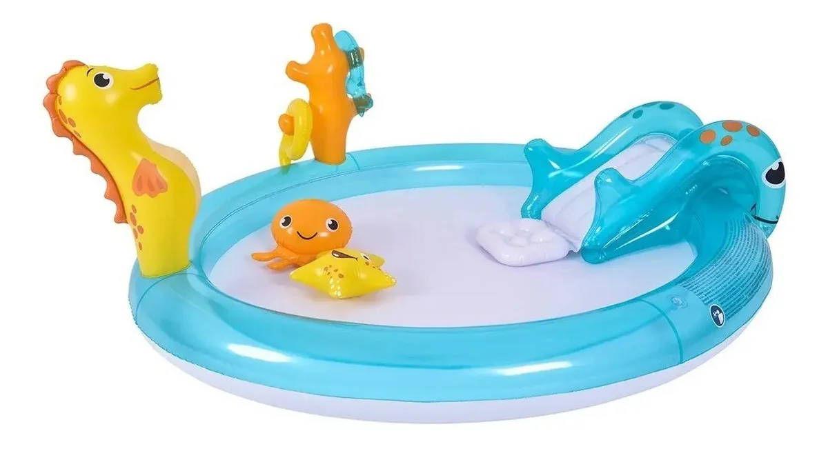 Grande piscina inflável para bebês com escorregador infantil