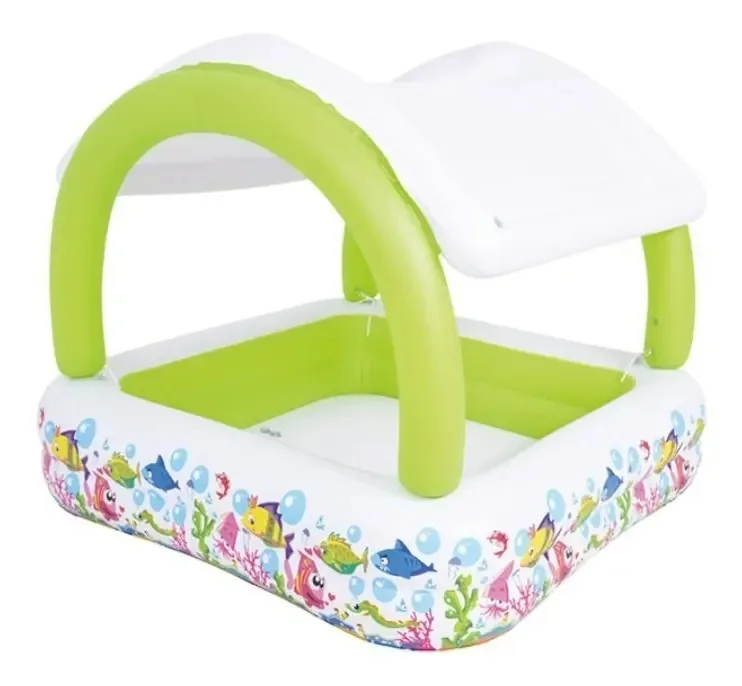 Jilong 51016 Grande piscina inflável com telhado inflável 240 litros para bebês cor verde