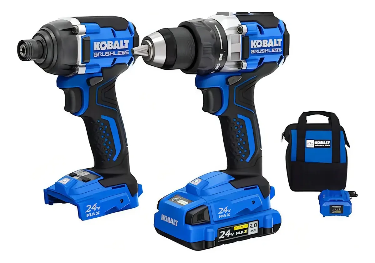 Furadeira e furadeira de impacto Kobalt, 24 V, cor S/carbones, azul marinho