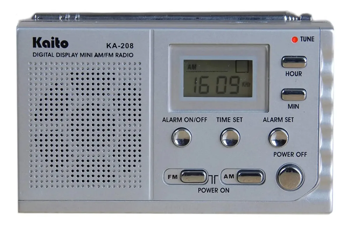 Mini rádio-relógio AM/FM Ka-208 com temporizador de tela digital 3