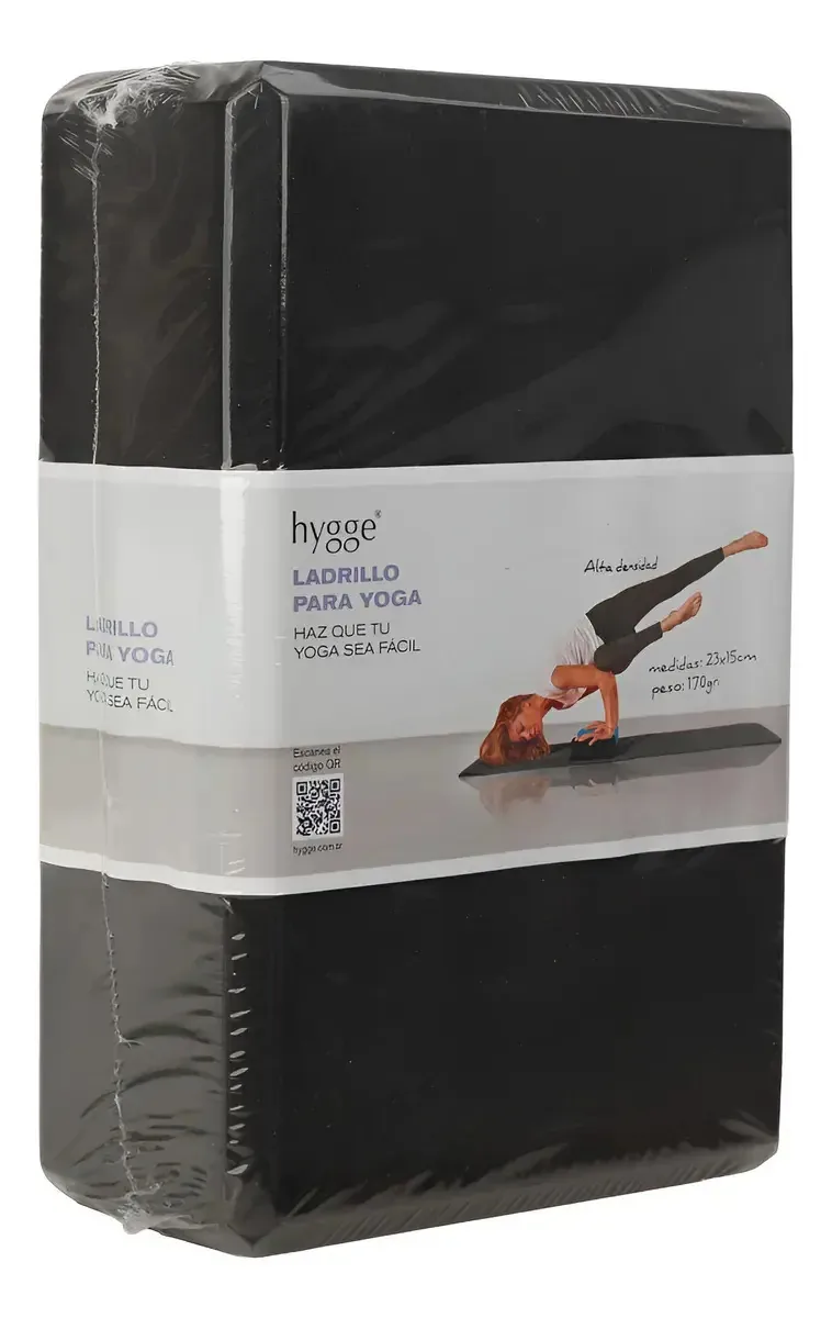 Bloco de borracha Eva de alta densidade Yoga Pilates Brick 170 grs preto