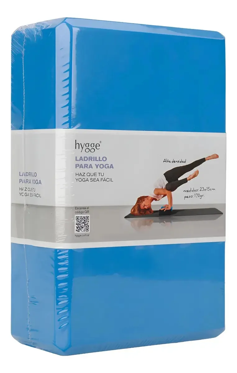 Bloco de borracha Eva de alta densidade Yoga Pilates Brick 170 grs azul