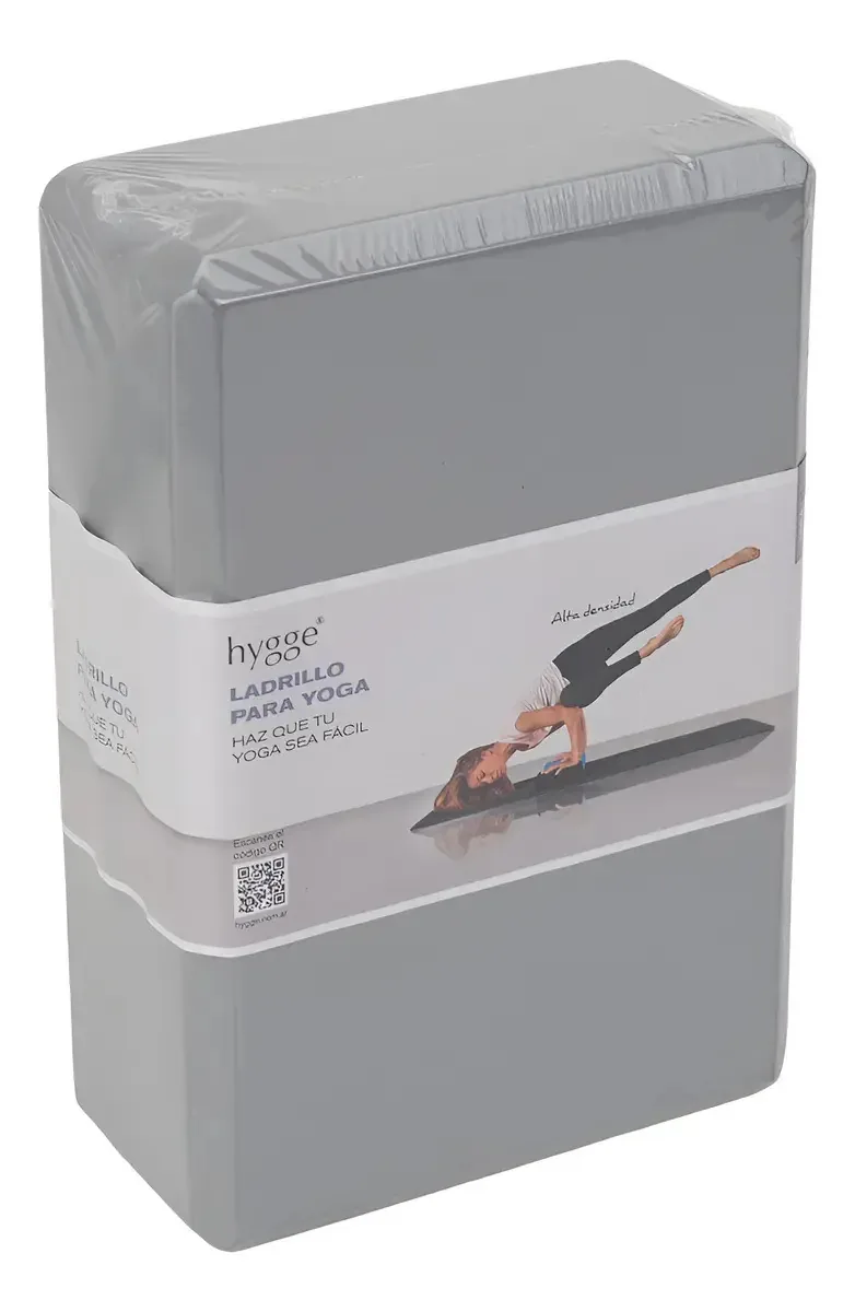 Bloco de borracha Eva de alta densidade Yoga Pilates Brick 170 grs cinza claro