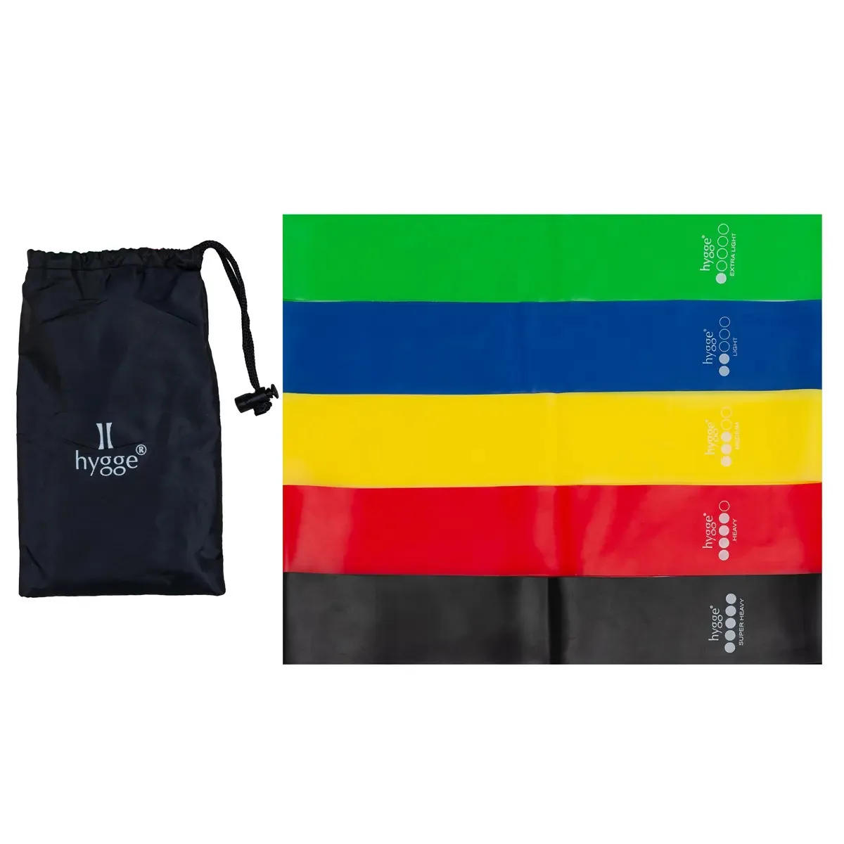 Kit Hygge: Bandas elásticas de látex, 5 intensidades, 30 cm