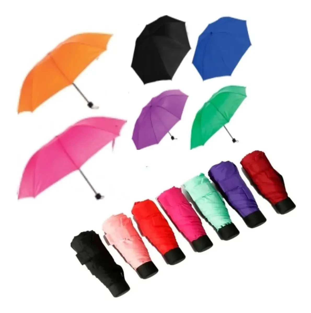 3 peças de guarda-chuvas de bolso, cores e estampas