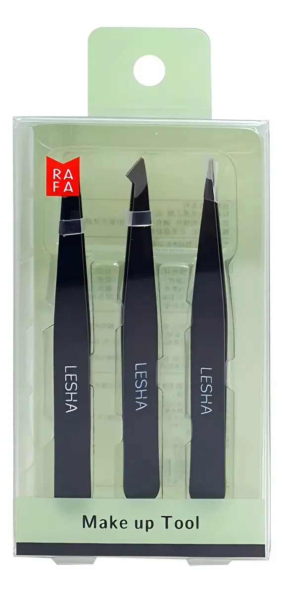 Conjunto de 3 pinças multifuncionais para sobrancelhas Rafa